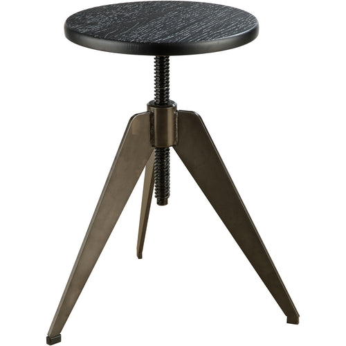 Tennie Industrial Round Swivel Bar Stool in Dark Brown - living-essentials