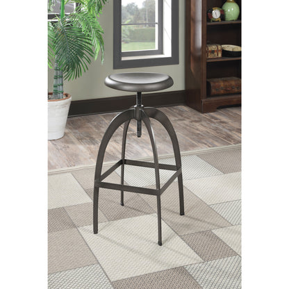 Onita Industrial Metal Swivel Bar Stool in Silver - living-essentials