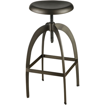 Onita Industrial Metal Swivel Bar Stool in Silver - living-essentials