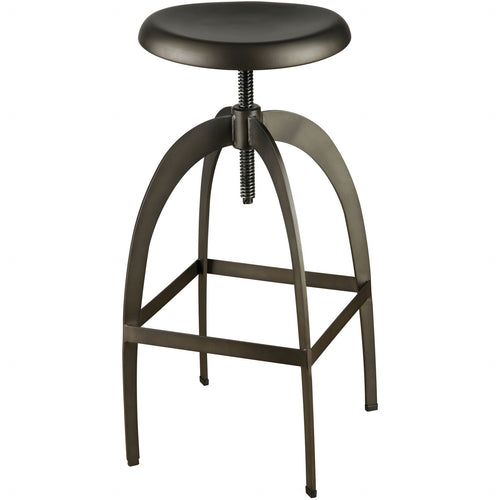 Onita Industrial Metal Swivel Bar Stool in Silver - living-essentials