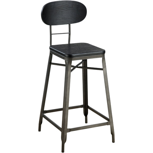 Privett Industrial 24-Inch Bar Chair (Set of 2) in Dark Steel - living-essentials