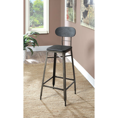 Privett Industrial 29-Inch Bar Chair (Set of 2) in Dark Steel - living-essentials