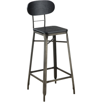 Privett Industrial 29-Inch Bar Chair (Set of 2) in Dark Steel - living-essentials