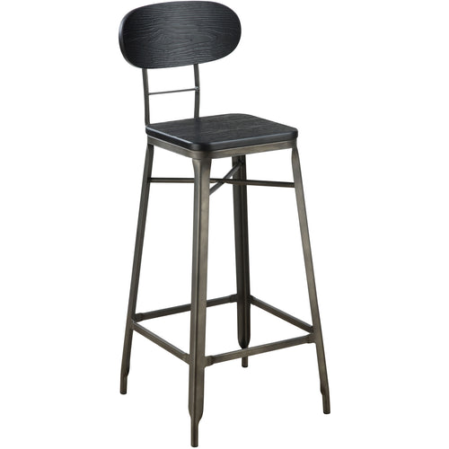 Privett Industrial 29-Inch Bar Chair (Set of 2) in Dark Steel - living-essentials