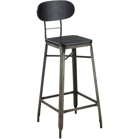 Privett Industrial 29-Inch Bar Chair (Set of 2) in Dark Steel - living-essentials