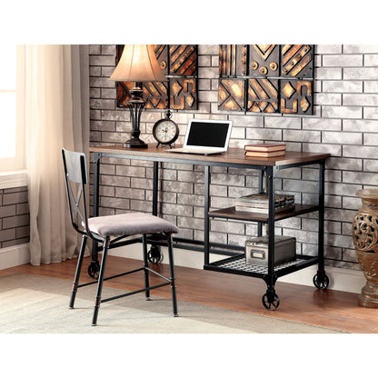 Rawley Industrial Writing Desk in Antique Black - living-essentials