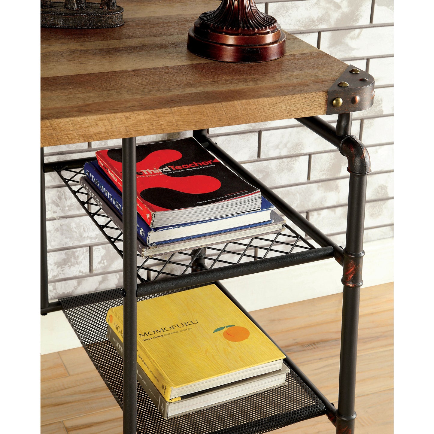 Stefan Industrial Writing Desk in Antique Black - living-essentials