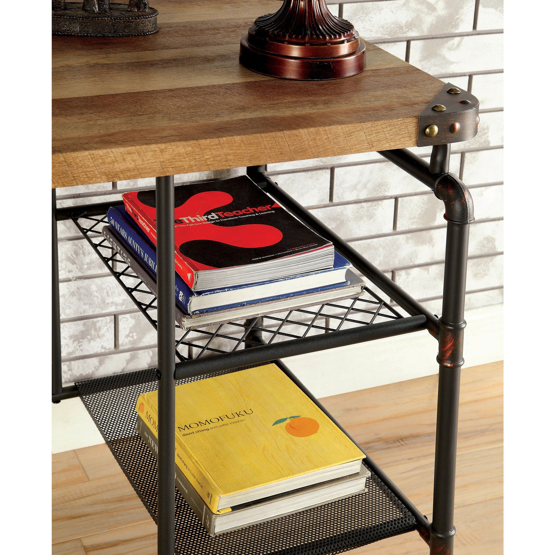 Stefan Industrial Writing Desk in Antique Black - living-essentials