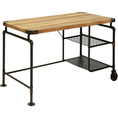 Stefan Industrial Writing Desk in Antique Black - living-essentials