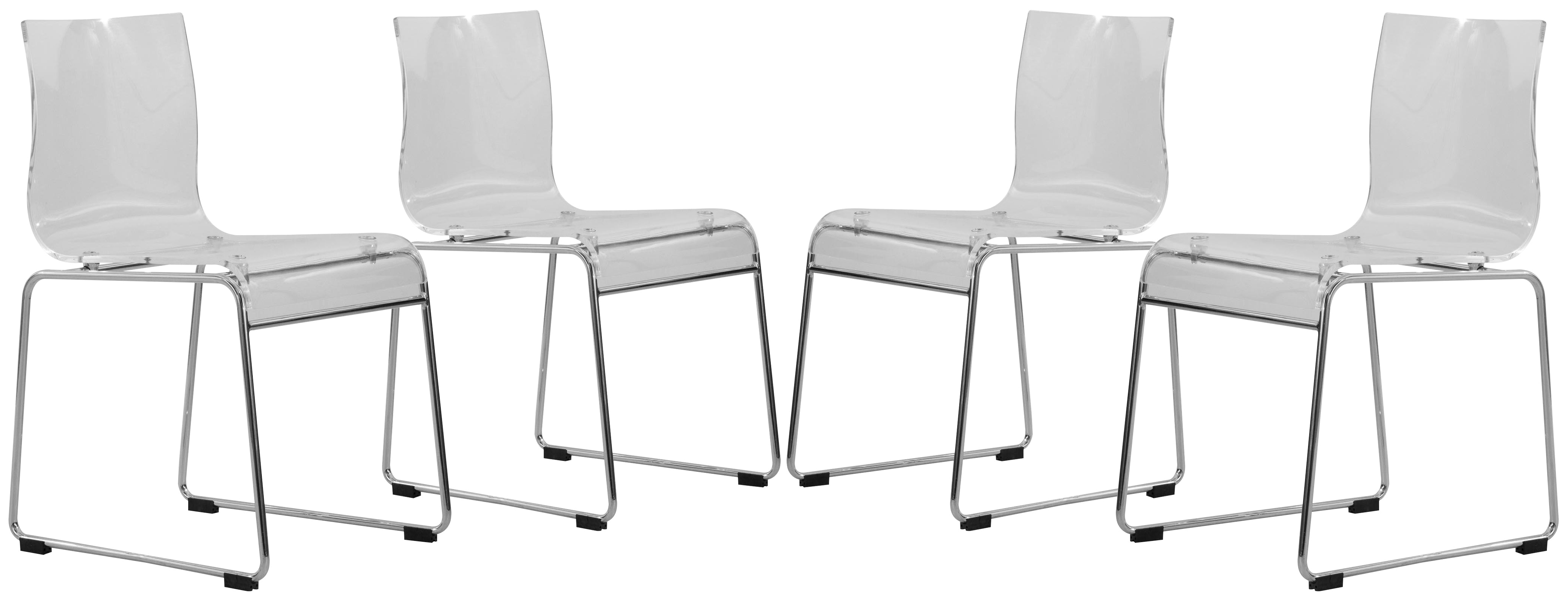 Lima Modern Acrylic Chair, Set of 4