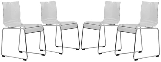Lima Modern Acrylic Chair, Set of 4
