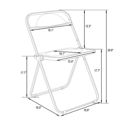 Lawrence Acrylic Folding Chair With Metal Frame