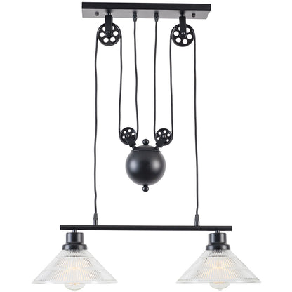 Technician Industrial 2-Light Pulley Island Pendant - living-essentials