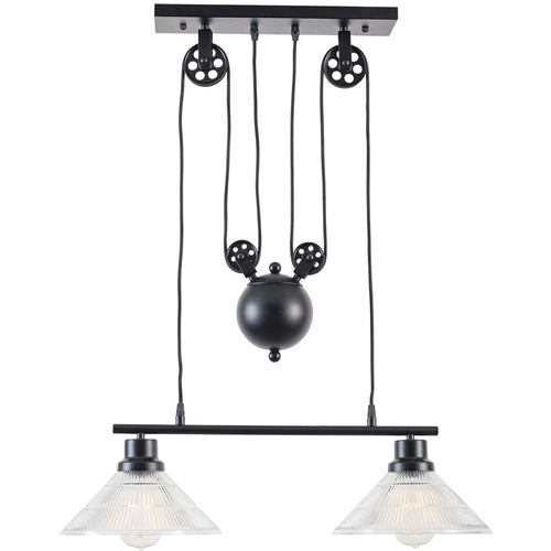 Technician Industrial 2-Light Pulley Island Pendant - living-essentials