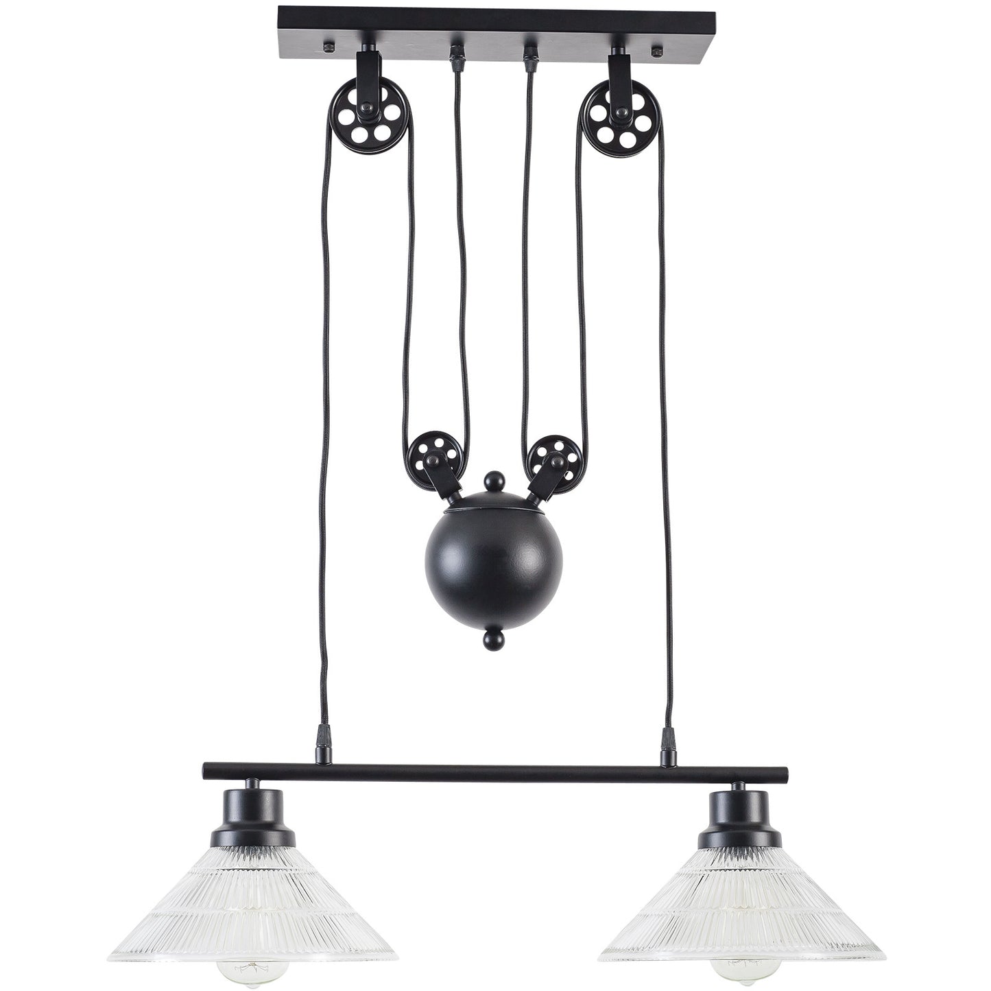 Technician Industrial 2-Light Pulley Island Pendant - living-essentials