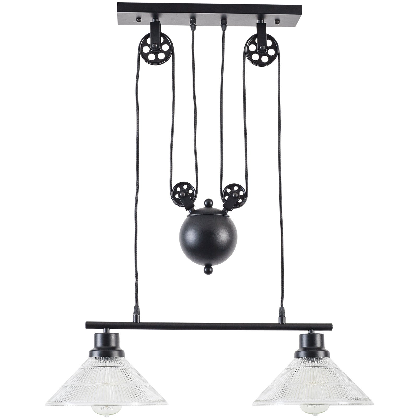 Technician Industrial 2-Light Pulley Island Pendant - living-essentials