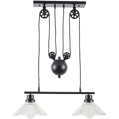 Technician Industrial 2-Light Pulley Island Pendant - living-essentials