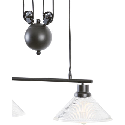 Technician Industrial 2-Light Pulley Island Pendant - living-essentials