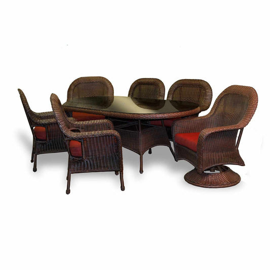 7 Piece Dining Set with Swivel Captain's Chairs - living-essentials