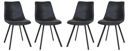 Markley Modern Leather Dining Chair With Metal Legs Set of 4