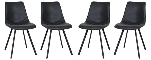 Markley Modern Leather Dining Chair With Metal Legs Set of 4