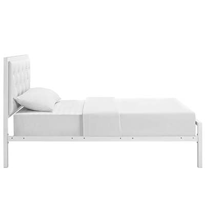 Patthew Twin Vinyl Platform Bed Frame - living-essentials