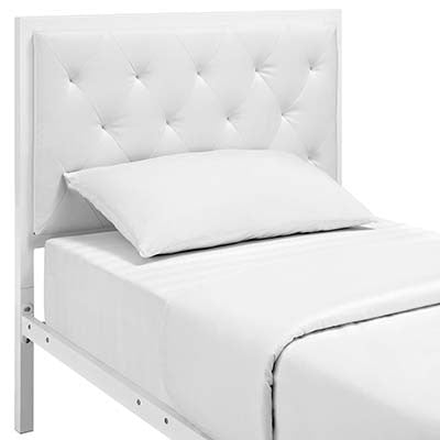 Patthew Twin Vinyl Platform Bed Frame - living-essentials