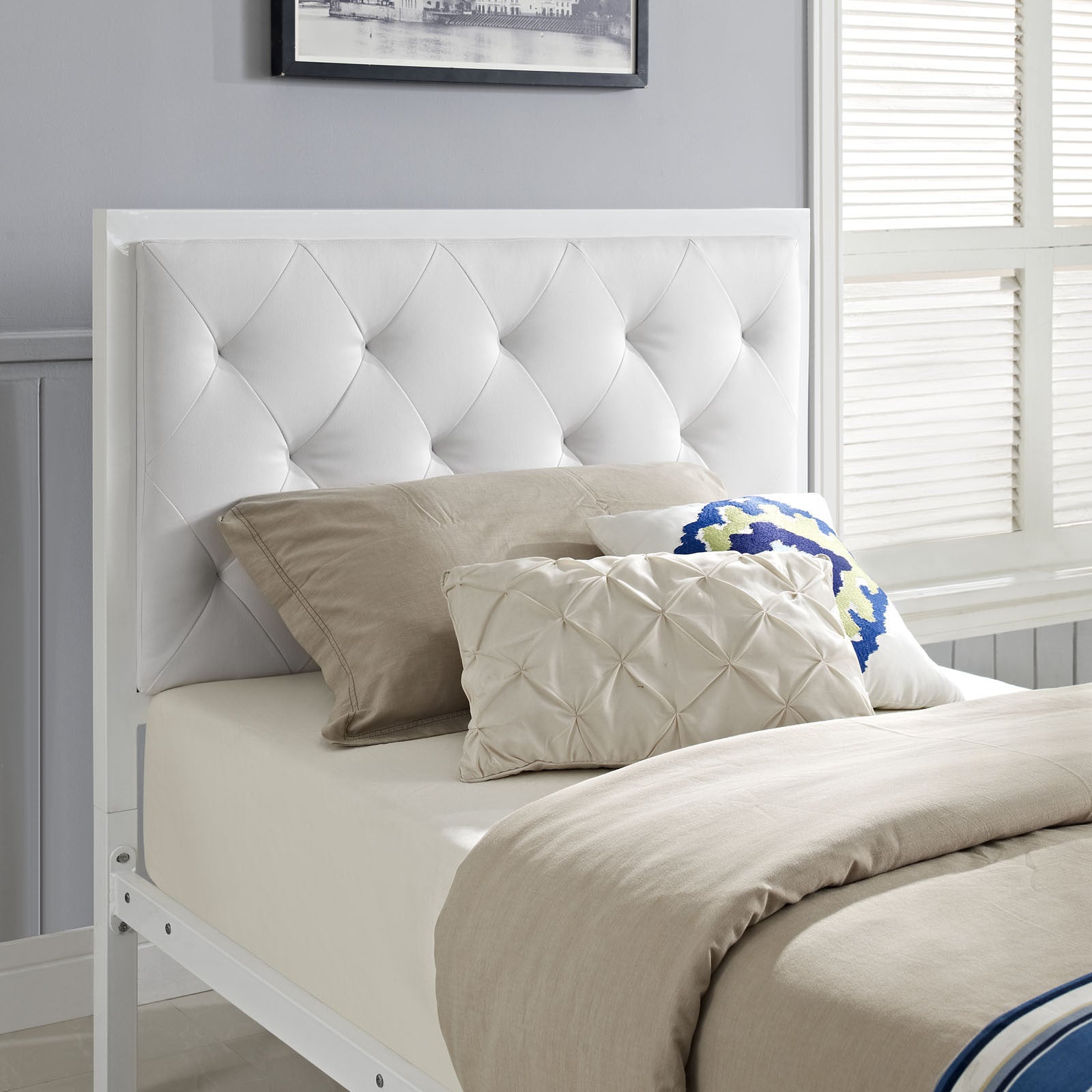 Miami Twin Vinyl Bed Frame - living-essentials