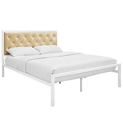 Clinary Queen Vinyl Platform Bed Frame - living-essentials