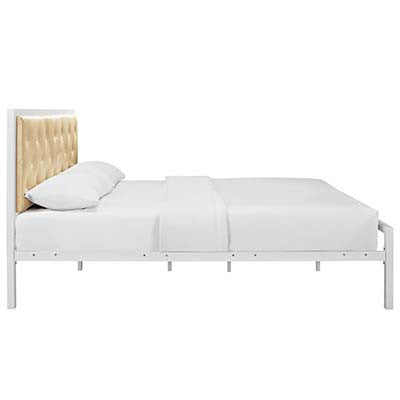 Clinary Queen Vinyl Platform Bed Frame - living-essentials