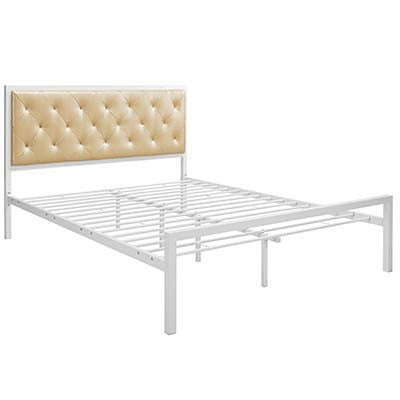 Clinary Queen Vinyl Platform Bed Frame - living-essentials