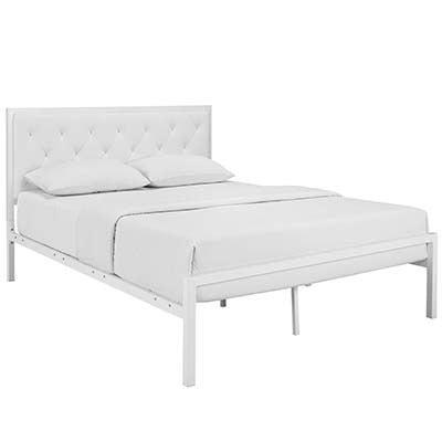 Clinary Queen Vinyl Platform Bed Frame - living-essentials
