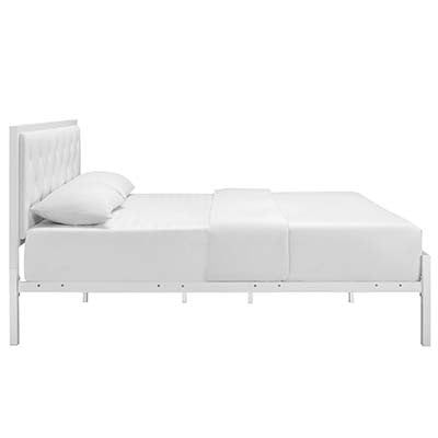 Clinary Queen Vinyl Platform Bed Frame - living-essentials