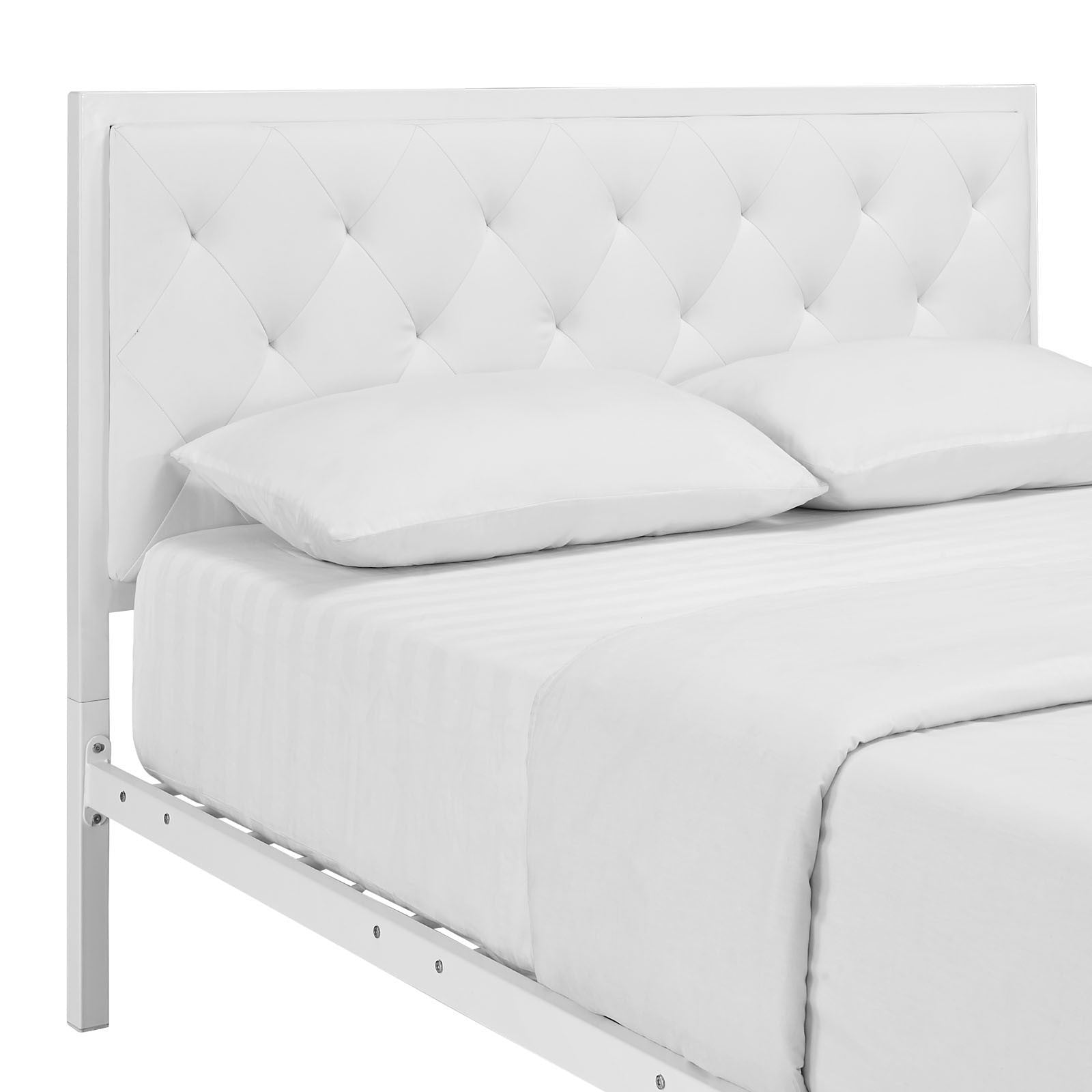 Miami Queen Vinyl Bed Frame - living-essentials