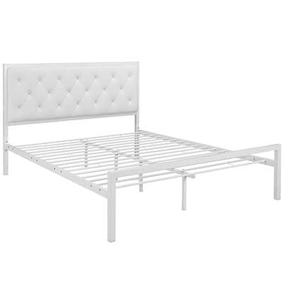 Clinary Queen Vinyl Platform Bed Frame - living-essentials