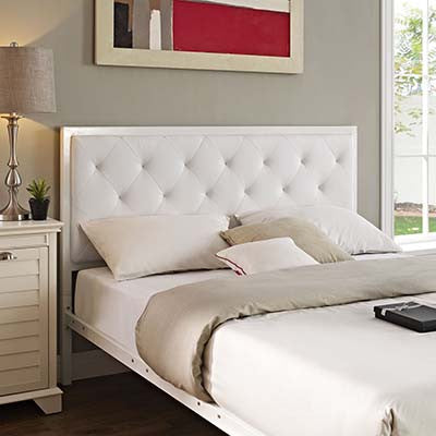 Clinary Queen Vinyl Platform Bed Frame - living-essentials