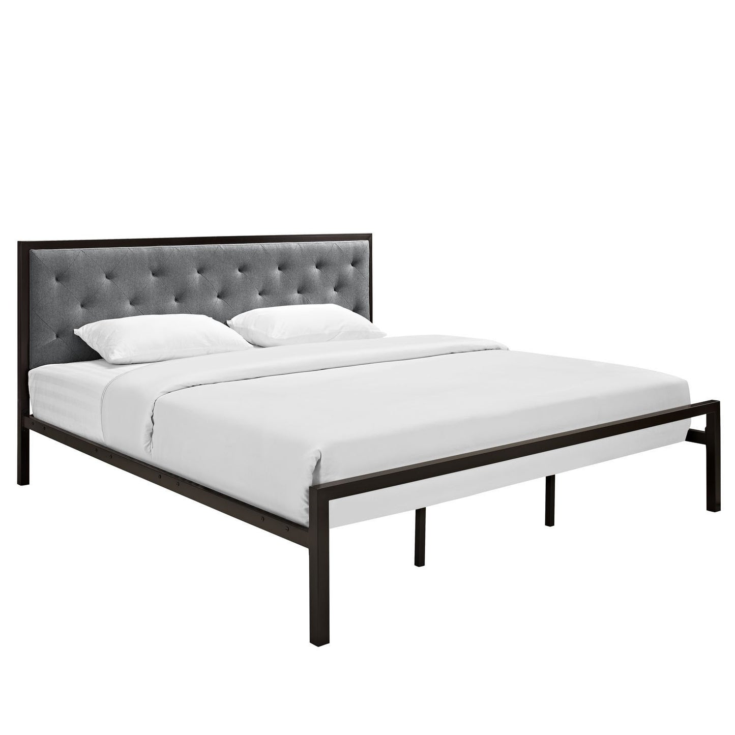 Milan King Fabric Bed Frame - living-essentials