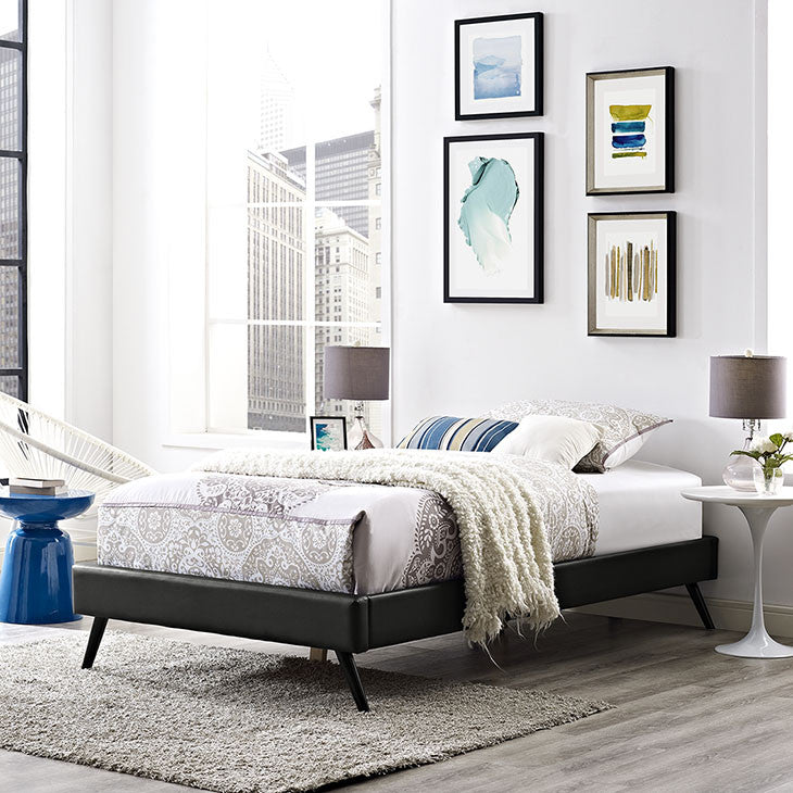 Troy Mid Century Twin Vinyl Bed Frame - living-essentials