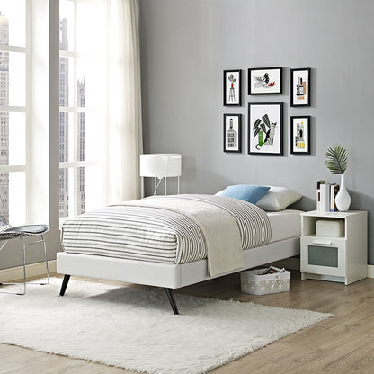 Troy Mid Century Twin Vinyl Bed Frame - living-essentials