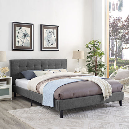 Linda Queen Fabric Bed Frame - living-essentials
