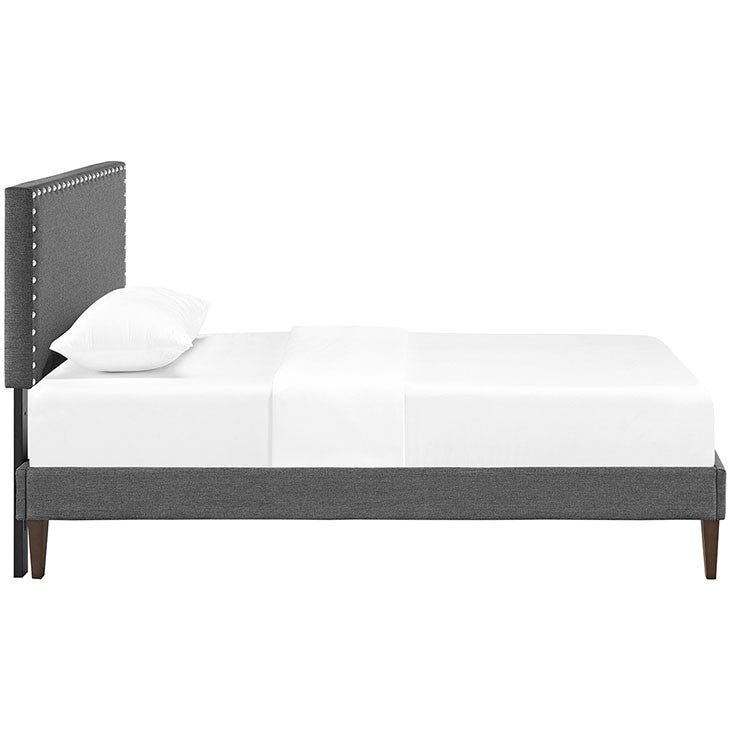 Lyka Twin Fabric Platform Bed with Squared Tapered Legs - living-essentials