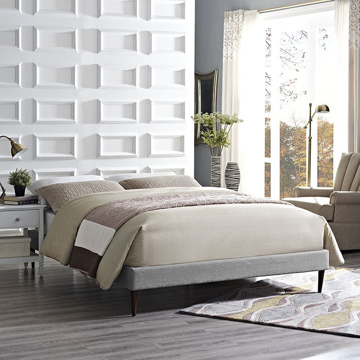 Cherry King Fabric Bed Frame - living-essentials