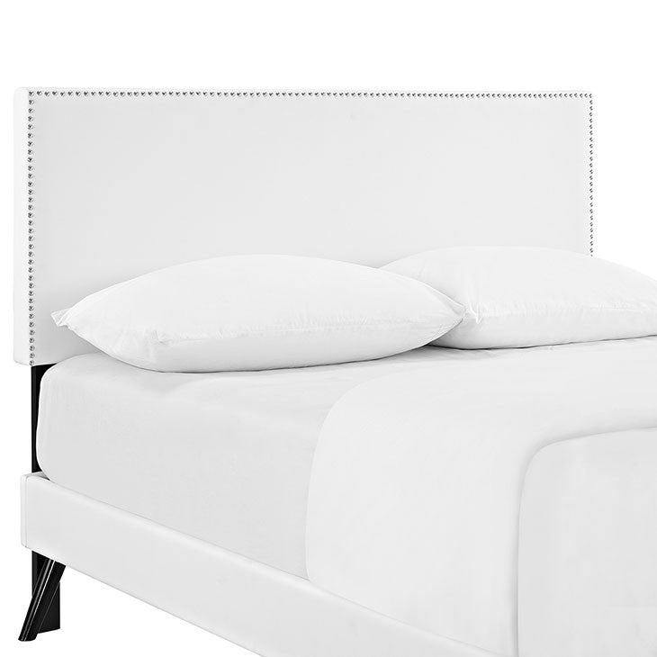 Lyka Full Vinyl Platform Bed with Round Splayed Legs - living-essentials