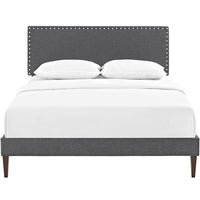 Lyka Queen Fabric Platform Bed with Squared Tapered Legs - living-essentials