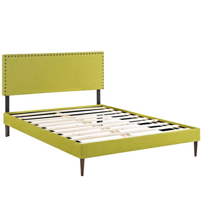 Lyka Queen Fabric Platform Bed with Round Tapered Legs - living-essentials
