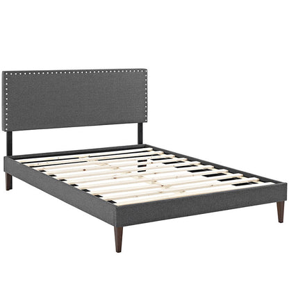 Lyka King Fabric Platform Bed with Squared Tapered Legs - living-essentials
