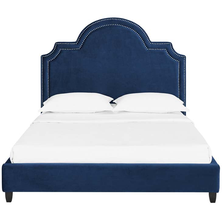 Primula Queen Performance Velvet Platform Bed - living-essentials