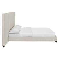 Spencer Queen Upholstered Fabric Platform Bed - living-essentials
