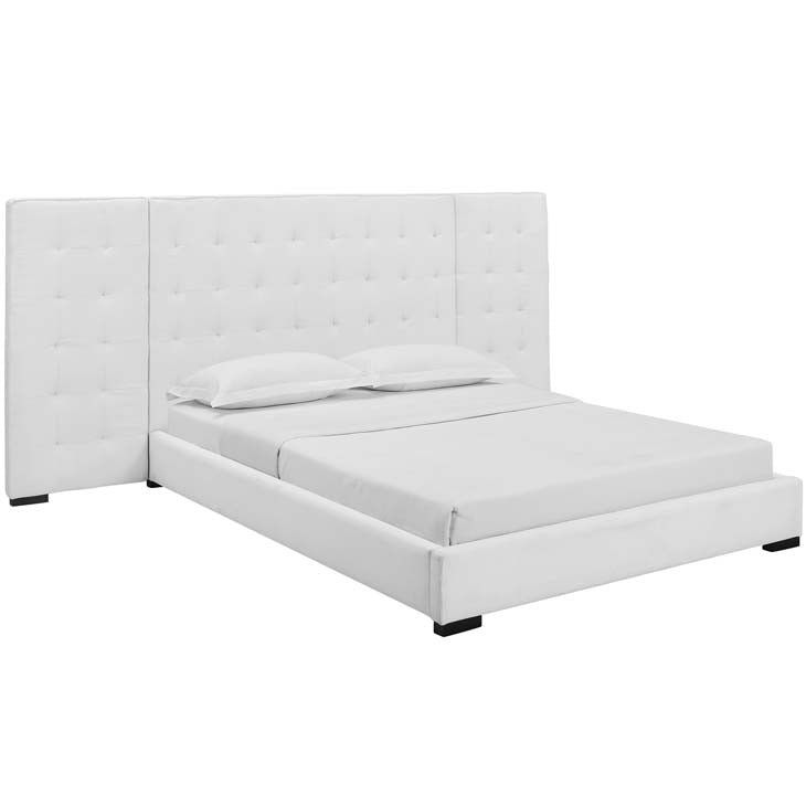 Spencer Queen Upholstered Fabric Platform Bed - living-essentials