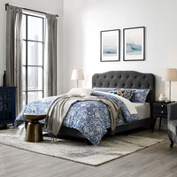 Alicia Full Upholstered Fabric Bed - living-essentials